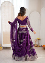 Thumbnail for Lehenga Mart Gorgeous Lehenga Choli For Wedding-Purple - Dista