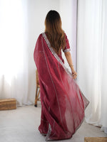 Thumbnail for Lehenga Mart Designer Bollywood Style Party Wear Saree-Marun