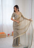 Lehenga Mart Designer Bollywood Style Party Wear Saree-Grey - Dista