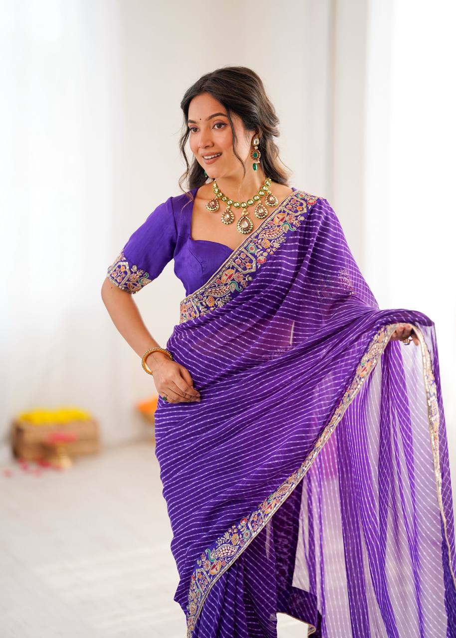 Lehenga Mart Designer Bollywood Style Party Wear Saree-Blue - Dista