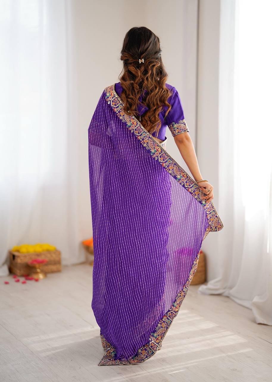 Lehenga Mart Designer Bollywood Style Party Wear Saree-Blue - Dista