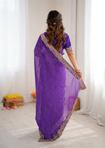 Thumbnail for Lehenga Mart Designer Bollywood Style Party Wear Saree-Blue - Dista