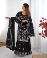 Thumbnail for Lehenga Mart Designer Sharara Suit for women - Black - Distacart