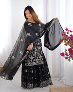 Thumbnail for Lehenga Mart Designer Sharara Suit for women - Black - Distacart