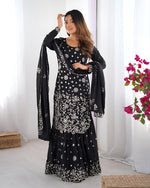 Thumbnail for Lehenga Mart Designer Sharara Suit for women - Black - Distacart