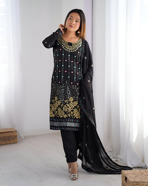 Lehenga Mart Designer Salwar Suit for Women or Girls - Black - Distacart