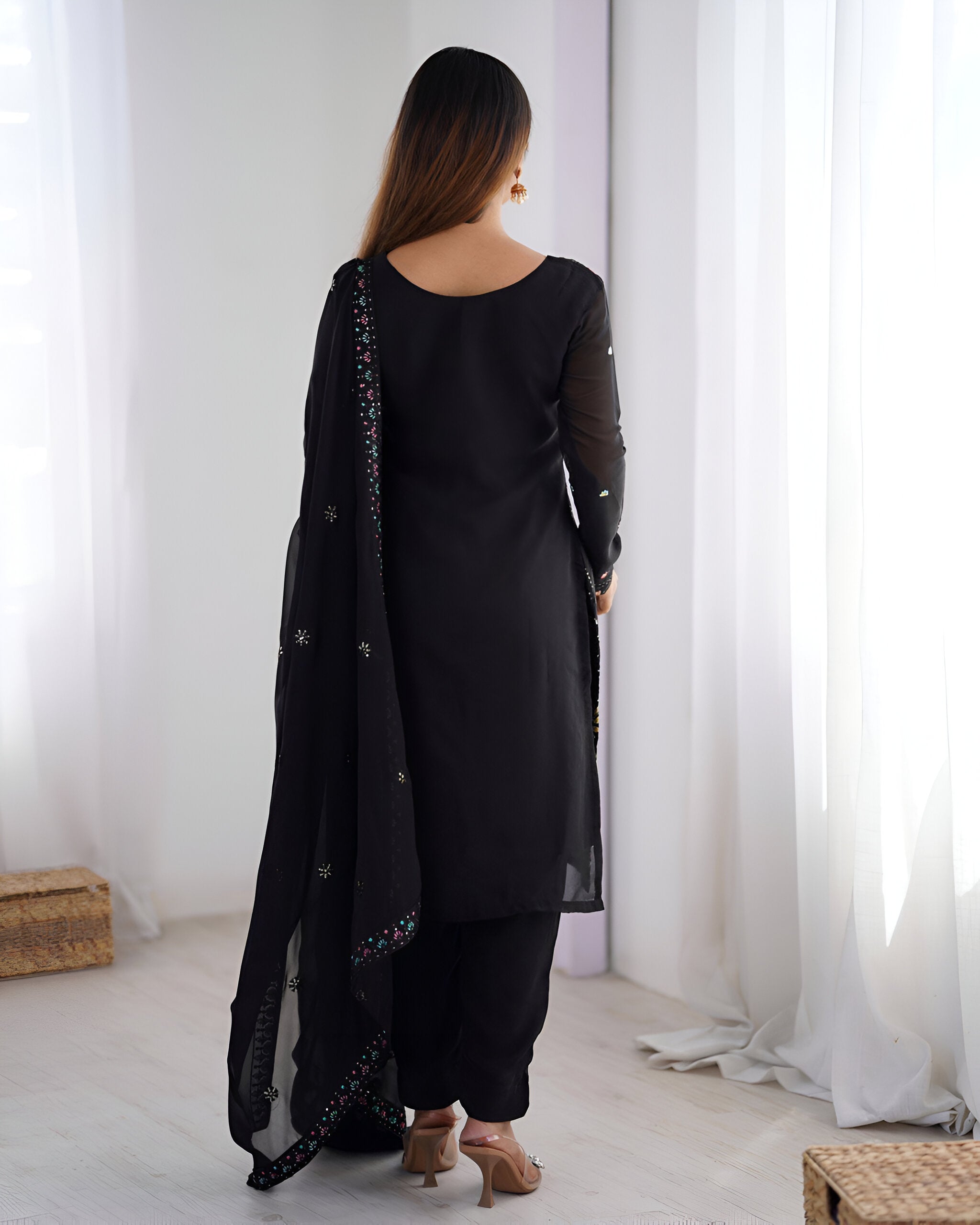Lehenga Mart Designer Salwar Suit for Women or Girls - Black - Distacart