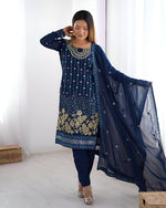Thumbnail for Lehenga Mart Designer Salwar Suit for Women or Girls - Blue - Distacart