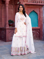 Thumbnail for Lehenga Mart Designer Sharara Suit for women - White - Distacart