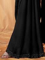 Thumbnail for NOZ2TOZ Women's Georgette Black Embellished Designer Saree With Blouse Piece - Distacart