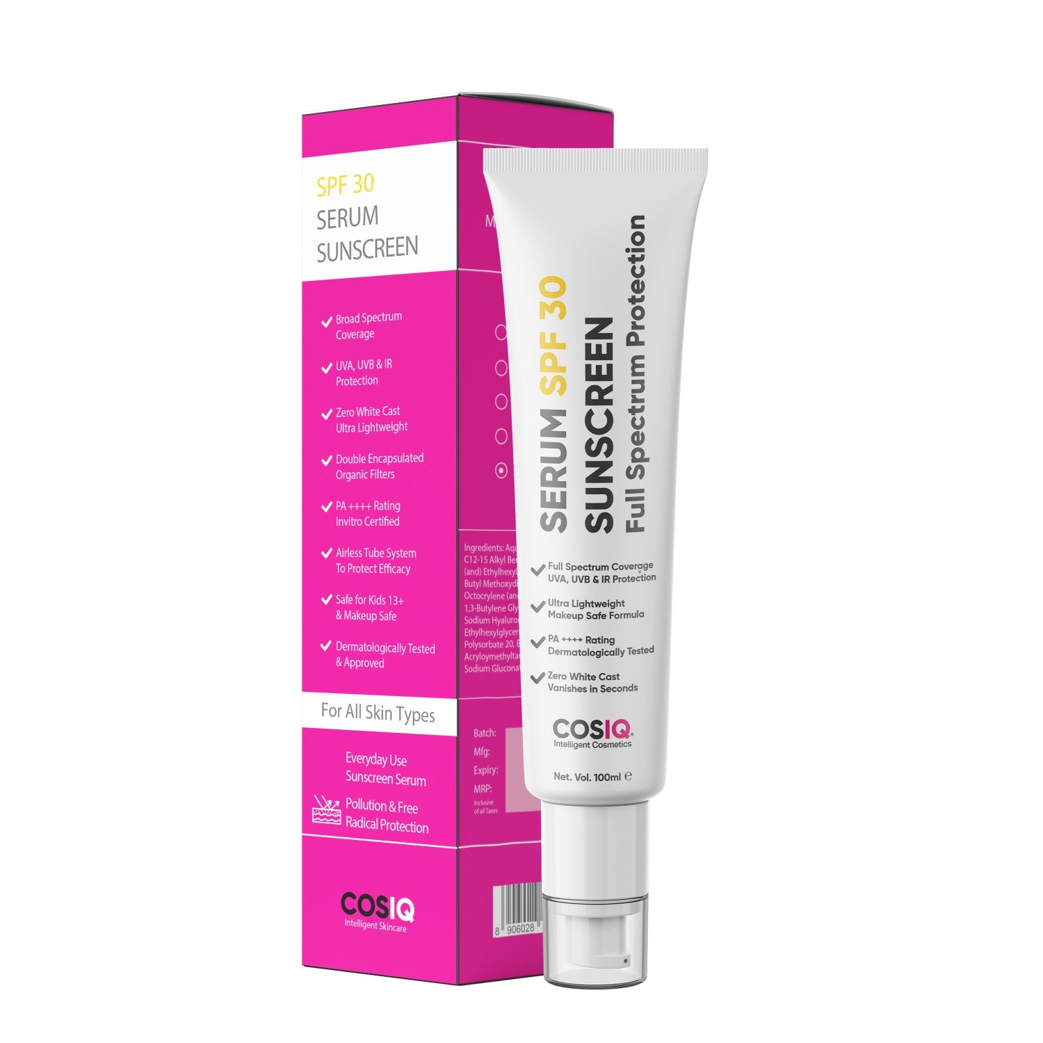 Cos-IQ Daily Use Sunscreen Serum SPF 30 PA++++ - Distacart