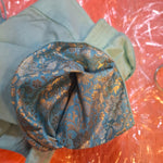 Thumbnail for Kia Fashions Blue Banarasi With Gold & Silver Weave Readymade Blouse - Distacart