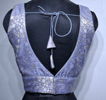 Thumbnail for Kia Fashions Mauve Benarsi With Gold & Silver Weave Readymade Blouse - Distacart