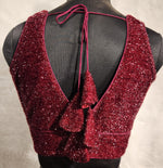 Thumbnail for Kia Fashions Maroon Terry Shine Fabric Readymade Blouse - Distacart