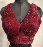 Thumbnail for Kia Fashions Maroon Terry Shine Fabric Readymade Blouse - Distacart