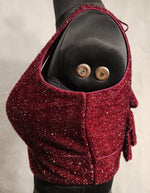 Thumbnail for Kia Fashions Maroon Terry Shine Fabric Readymade Blouse - Distacart