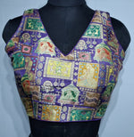 Thumbnail for Kia Fashions Purple Jacquard Weave Multi Color Weave Readymade Blouse - Distacart