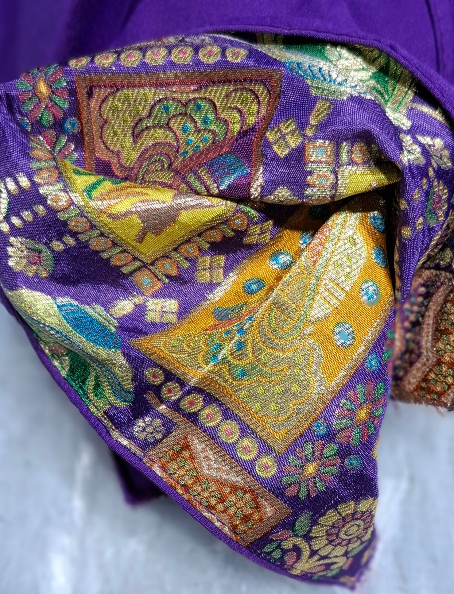 Kia Fashions Purple Jacquard Weave Multi Color Weave Readymade Blouse - Distacart