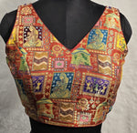 Thumbnail for Kia Fashions Rust Jacquard Weave Multi Color Weave Readymade Blouse - Distacart