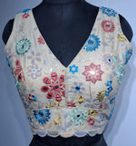 Thumbnail for Kia Fashions Khaki Mirror Work W/ Sequins Readymade Blouse