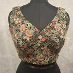 Thumbnail for Kia Fashions Black Georgette Multi Color Emb & Sqn Readymade Blouse - Distacart
