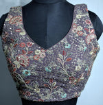 Thumbnail for Kia Fashions Dusty Mauve Georgette Multi Color Emb & Sqn Readymade Blouse - Distacart