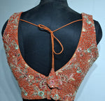 Thumbnail for Kia Fashions Rust Georgette Multi Color Emb & Sqn Readymade Blouse - Distacart