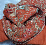 Thumbnail for Kia Fashions Rust Georgette Multi Color Emb & Sqn Readymade Blouse - Distacart