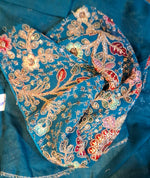 Thumbnail for Kia Fashions Turquoise Blue Georgette Multi Color Emb & Sqn Readymade Blouse - Distacart