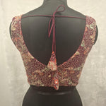 Thumbnail for Kia Fashions Wine Georgette Multi Color Emb & Sqn Readymade Blouse - Distacart
