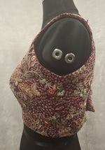 Thumbnail for Kia Fashions Wine Georgette Multi Color Emb & Sqn Readymade Blouse - Distacart