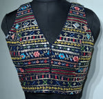Thumbnail for Kia Fashions Navy Blue Multi Color Embroidered Readymade Blouse - Distacart