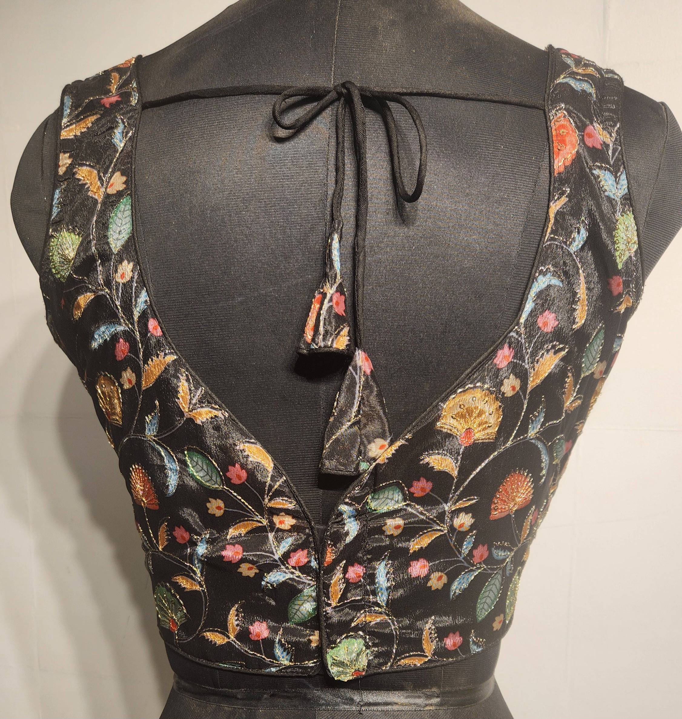 Kia Fashions Black Sequins & Zari Embroidered Readymade Blouse - Distacart