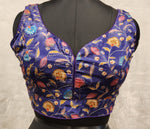 Thumbnail for Kia Fashions Purple - Eggplant Sequins & Zari Embroidered Readymade Blouse - Distacart