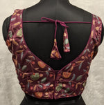 Thumbnail for Kia Fashions Wine Sequins & Zari Embroidered Readymade Blouse - Distacart