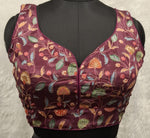 Thumbnail for Kia Fashions Wine Sequins & Zari Embroidered Readymade Blouse - Distacart