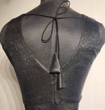 Thumbnail for Kia Fashions Black Shimmer Dual Tone Glitter Fabric Readymade Blouse - Distacart