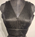 Thumbnail for Kia Fashions Black Shimmer Dual Tone Glitter Fabric Readymade Blouse - Distacart