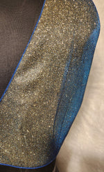 Thumbnail for Kia Fashions Blue Golden Dual Tone Glitter Fabric Readymade Blouse - Distacart