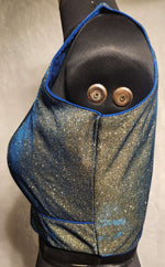 Thumbnail for Kia Fashions Blue Golden Dual Tone Glitter Fabric Readymade Blouse - Distacart