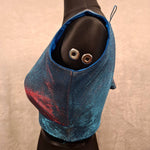 Thumbnail for Kia Fashions Blue Red Dual Tone Glitter Fabric Readymade Blouse - Distacart
