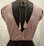 Thumbnail for Kia Fashions Dusty Pink Dual Tone Glitter Fabric Readymade Blouse - Distacart