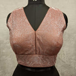 Thumbnail for Kia Fashions Dusty Pink Dual Tone Glitter Fabric Readymade Blouse - Distacart