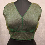 Thumbnail for Kia Fashions Green Golden Dual Tone Glitter Fabric Readymade Blouse - Distacart