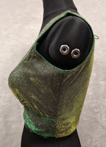 Thumbnail for Kia Fashions Green Golden Dual Tone Glitter Fabric Readymade Blouse - Distacart