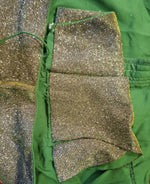 Thumbnail for Kia Fashions Green Golden Dual Tone Glitter Fabric Readymade Blouse - Distacart