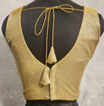 Thumbnail for Kia Fashions Gold Lustre Dual Tone Glitter Fabric Readymade Blouse - Distacart