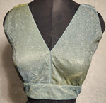 Thumbnail for Kia Fashions Misty Ocean Shimmer Dual Tone Glitter Fabric Readymade Blouse - Distacart
