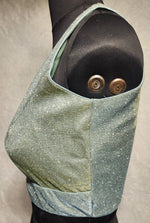 Thumbnail for Kia Fashions Misty Ocean Shimmer Dual Tone Glitter Fabric Readymade Blouse - Distacart