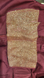 Thumbnail for Kia Fashions Maroon Golden Dual Tone Glitter Fabric Readymade Blouse - Distacart